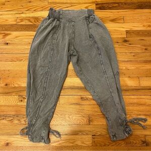 Free People One S Billie Pants Smocked Pleated Harem Bohemian Relaxed